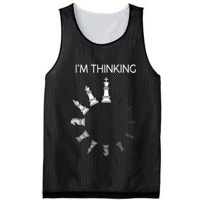 I am Thinking Chess Pieces I'm Thinking Chess Player Lover Mesh Reversible Basketball Jersey Tank