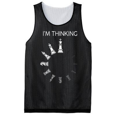 I am Thinking Chess Pieces I'm Thinking Chess Player Lover Mesh Reversible Basketball Jersey Tank