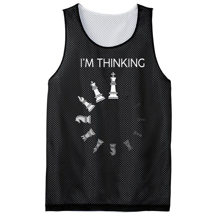 I am Thinking Chess Pieces I'm Thinking Chess Player Lover Mesh Reversible Basketball Jersey Tank