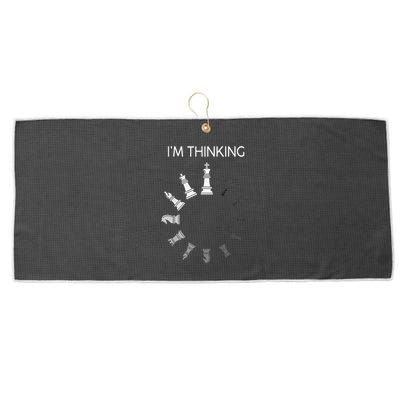 I am Thinking Chess Pieces I'm Thinking Chess Player Lover Large Microfiber Waffle Golf Towel