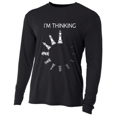 I am Thinking Chess Pieces I'm Thinking Chess Player Lover Cooling Performance Long Sleeve Crew