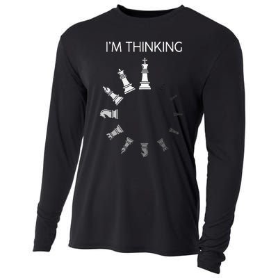 I am Thinking Chess Pieces I'm Thinking Chess Player Lover Cooling Performance Long Sleeve Crew