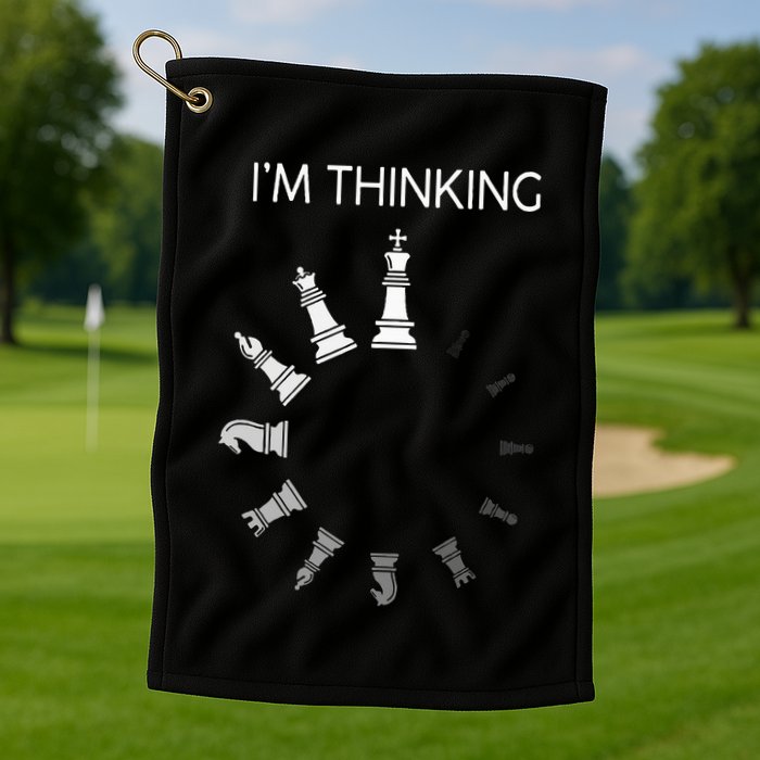I am Thinking Chess Pieces I'm Thinking Chess Player Lover Golf Towel