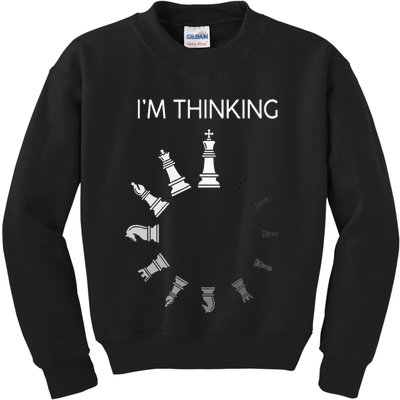 I am Thinking Chess Pieces I'm Thinking Chess Player Lover Kids Sweatshirt