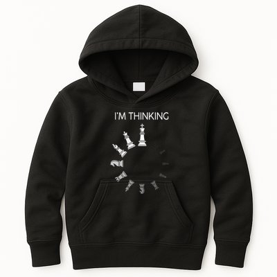 I am Thinking Chess Pieces I'm Thinking Chess Player Lover Kids Hoodie