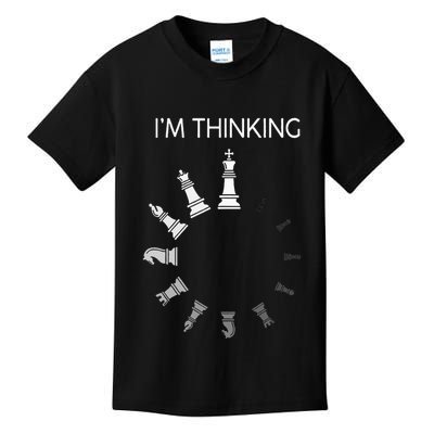 I am Thinking Chess Pieces I'm Thinking Chess Player Lover Kids T-Shirt