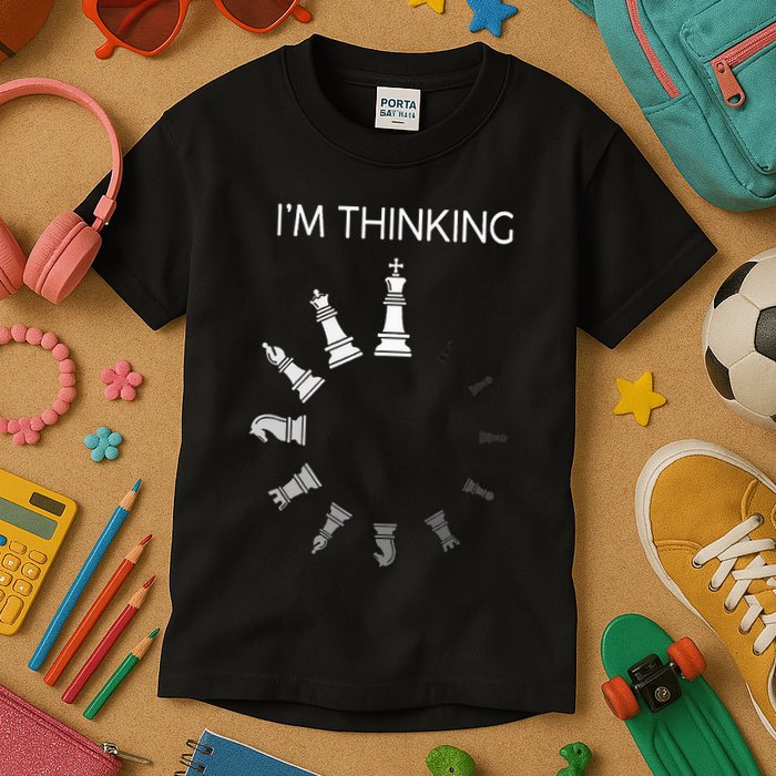 I am Thinking Chess Pieces I'm Thinking Chess Player Lover Kids T-Shirt
