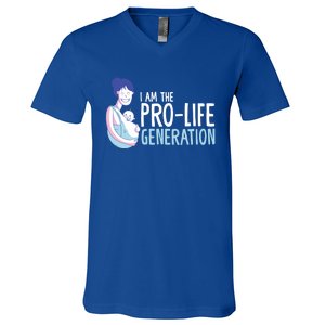 I Am The Prolife Generation Antiabortion Freedom Funny Gift V-Neck T-Shirt