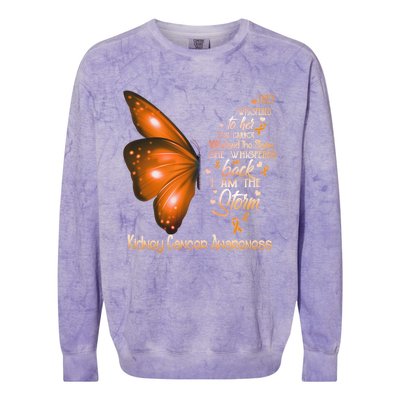 I Am The Storm Ney Cancer Awareness Butterfly Gift Colorblast Crewneck Sweatshirt