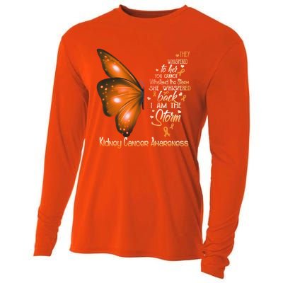 I Am The Storm Ney Cancer Awareness Butterfly Gift Cooling Performance Long Sleeve Crew