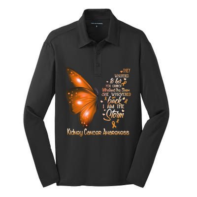 I Am The Storm Ney Cancer Awareness Butterfly Gift Silk Touch Performance Long Sleeve Polo