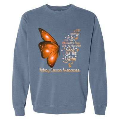 I Am The Storm Ney Cancer Awareness Butterfly Gift Garment-Dyed Sweatshirt