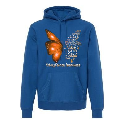 I Am The Storm Ney Cancer Awareness Butterfly Gift Premium Hoodie