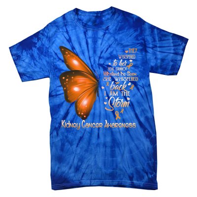 I Am The Storm Ney Cancer Awareness Butterfly Gift Tie-Dye T-Shirt