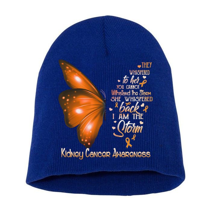 I Am The Storm Ney Cancer Awareness Butterfly Gift Short Acrylic Beanie