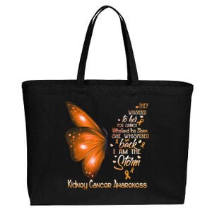 I Am The Storm Ney Cancer Awareness Butterfly Gift Cotton Canvas Jumbo Tote