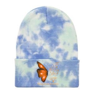 I Am The Storm Ney Cancer Awareness Butterfly Gift Tie Dye 12in Knit Beanie