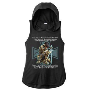 I Am The Storm Female Knight Warrioress Ladies PosiCharge Tri-Blend Wicking Draft Hoodie Tank