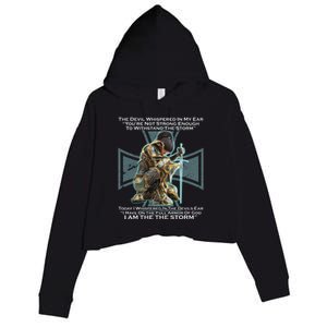 I Am The Storm Female Knight Warrioress Crop Fleece Hoodie