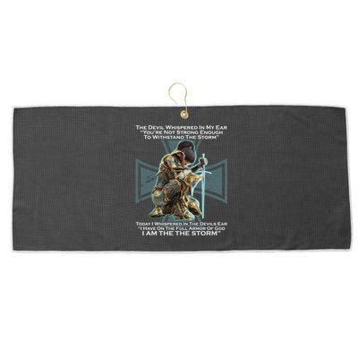 I Am The Storm Female Knight Warrioress Large Microfiber Waffle Golf Towel