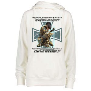 I Am The Storm Female Knight Warrioress Womens Funnel Neck Pullover Hood