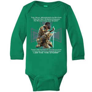 I Am The Storm Female Knight Warrioress Baby Long Sleeve Bodysuit