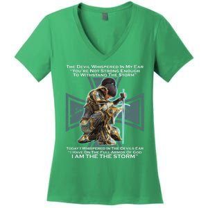 I Am The Storm Female Knight Warrioress Women's V-Neck T-Shirt