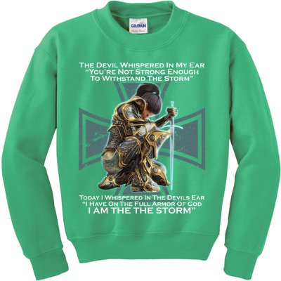 I Am The Storm Female Knight Warrioress Kids Sweatshirt