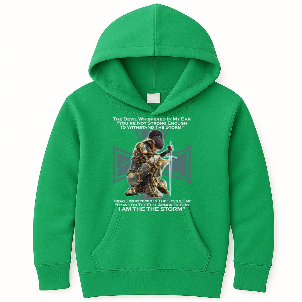 I Am The Storm Female Knight Warrioress Kids Hoodie