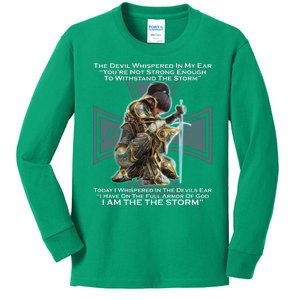 I Am The Storm Female Knight Warrioress Kids Long Sleeve Shirt