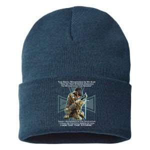 I Am The Storm Female Knight Warrioress Sustainable Knit Beanie