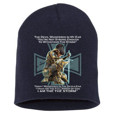 I Am The Storm Female Knight Warrioress Short Acrylic Beanie