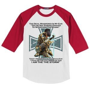 I Am The Storm Female Knight Warrioress Kids Colorblock Raglan Jersey