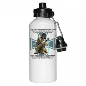 I Am The Storm Female Knight Warrioress Aluminum Water Bottle