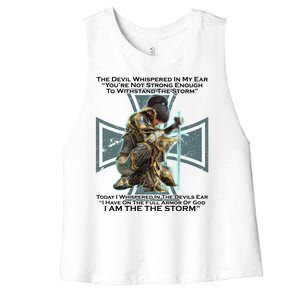 I Am The Storm Female Knight Warrioress Women's Racerback Cropped Tank