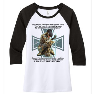 I Am The Storm Female Knight Warrioress Women's Tri-Blend 3/4-Sleeve Raglan Shirt