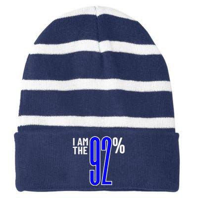 I Am The 92 Club Black Women Vote Black Women We Are Tired Striped Beanie with Solid Band