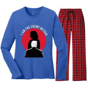 I Am The Enemy Within Kamala Harris 2024 Women's Long Sleeve Flannel Pajama Set 