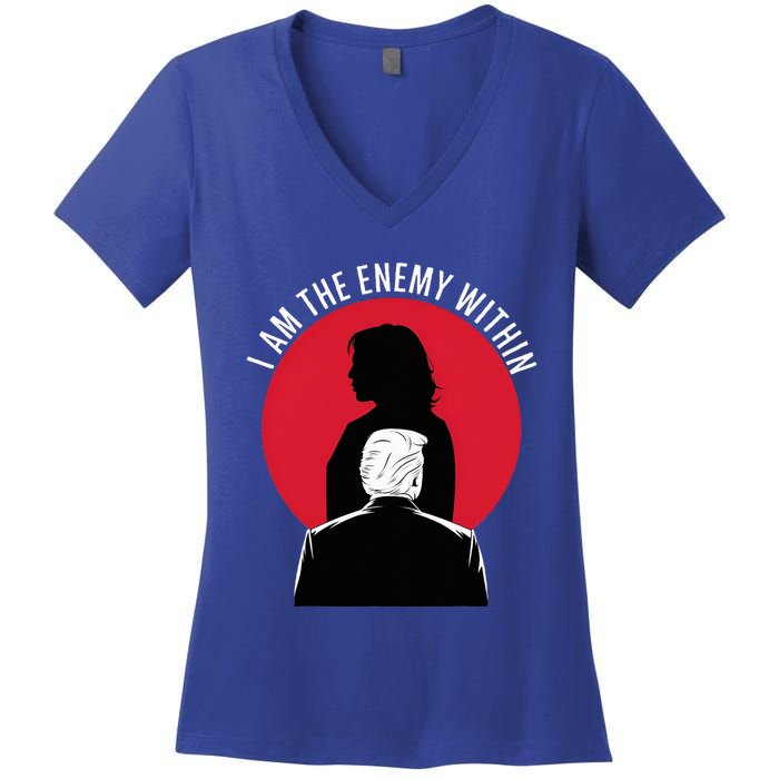 I Am The Enemy Within Kamala Harris 2024 Women's V-Neck T-Shirt