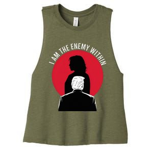 I Am The Enemy Within Kamala Harris 2024 Women's Racerback Cropped Tank