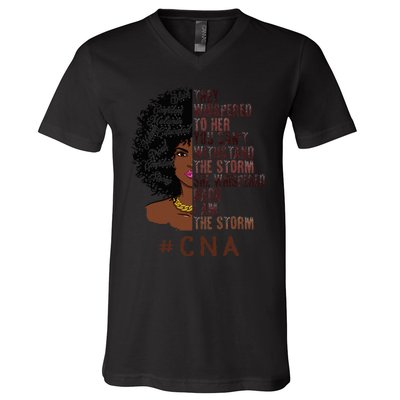 I Am The Storm Cna apparel African American V-Neck T-Shirt