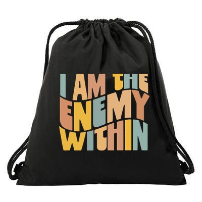 I Am The Enemy Within Kamala Harris 2024 Merch Drawstring Bag