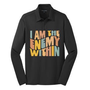 I Am The Enemy Within Kamala Harris 2024 Merch Silk Touch Performance Long Sleeve Polo