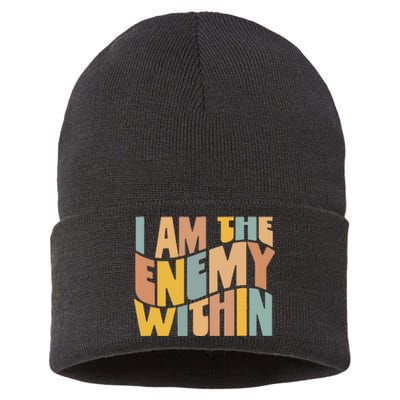 I Am The Enemy Within Kamala Harris 2024 Merch Sustainable Knit Beanie