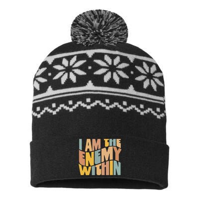 I Am The Enemy Within Kamala Harris 2024 Merch USA-Made Snowflake Beanie