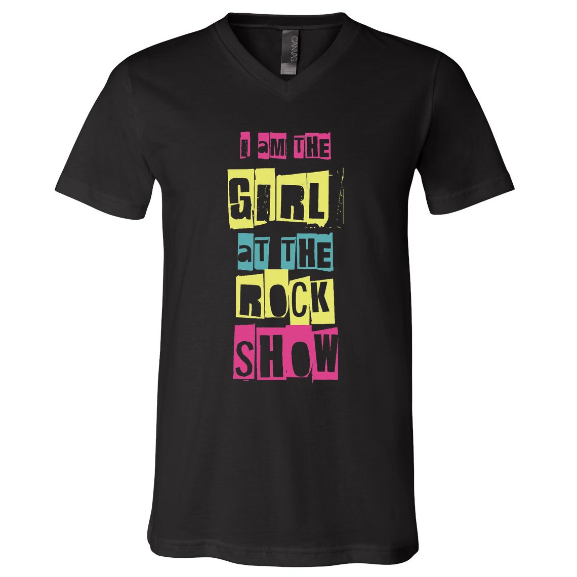 I Am The Girl At The R.O.C.K Show Funny Punk Rock V-Neck T-Shirt