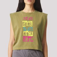I Am The Girl At The R.O.C.K Show Funny Punk Rock Garment-Dyed Women's Muscle Tee