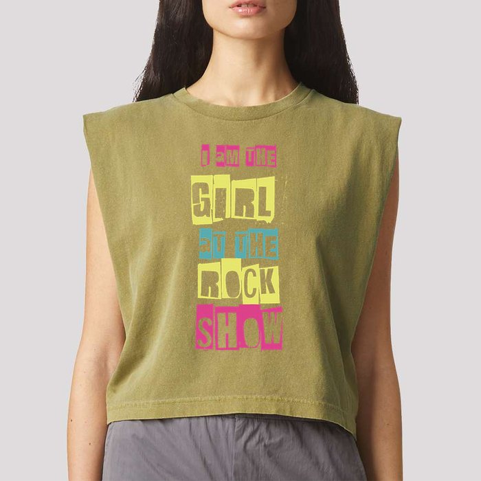 I Am The Girl At The R.O.C.K Show Funny Punk Rock Garment-Dyed Women's Muscle Tee
