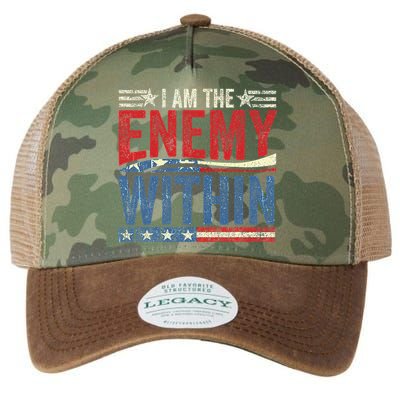 I Am The Enemy Within Pun Legacy Tie Dye Trucker Hat