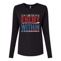 I Am The Enemy Within Pun Womens Cotton Relaxed Long Sleeve T-Shirt